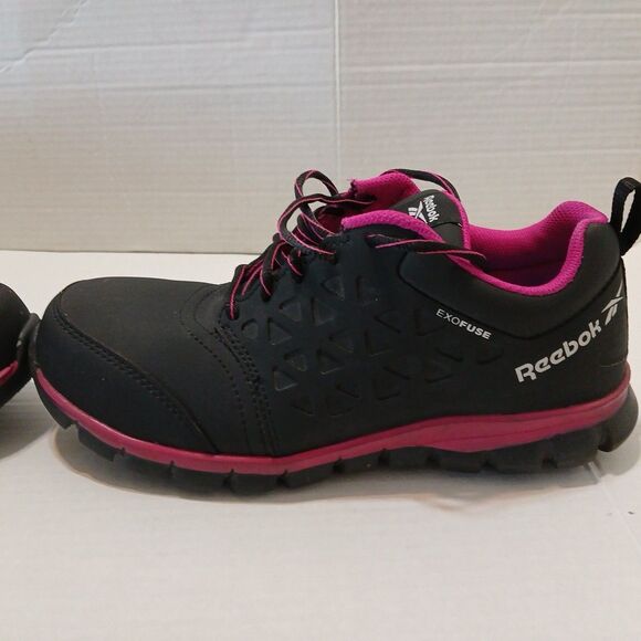 Reebok Work Sublite Cushion Composite Toe Work Shoes Black /Pink W-9W - Picture 8 of 16